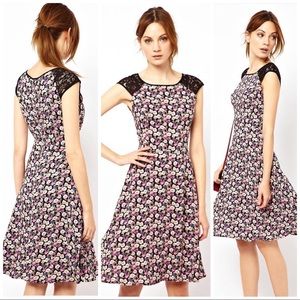 ASOS Floral and Lace Skater Dress